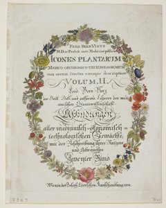 フロントピースとタイトルページ、vol。 2、Planta Medicaの経済技術の説明のアイコンから、アイコンを返します。1804（手塗りの彫刻） 作： Ferdinand Bernhard Vietz
